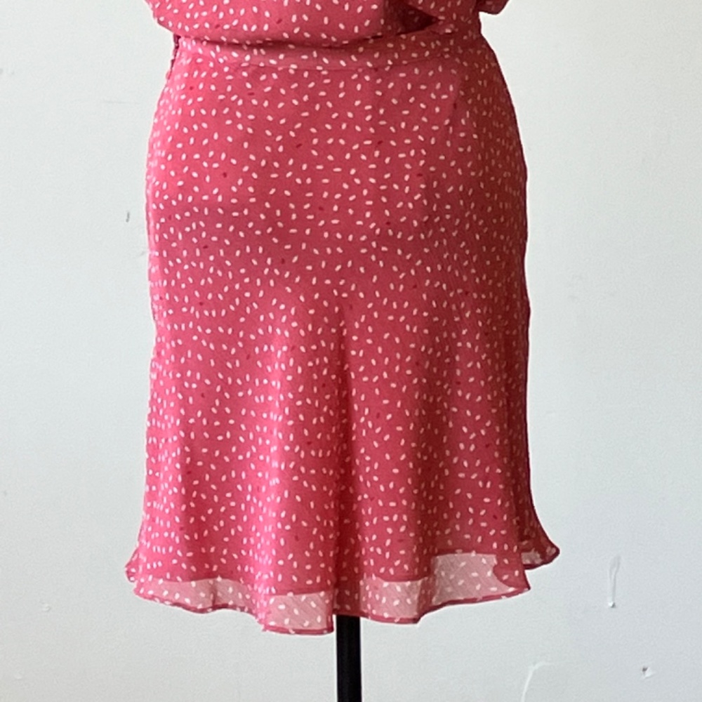 Covington Sheer lightweight, pink, white and red two piece skirt set - Picture 7 of 11